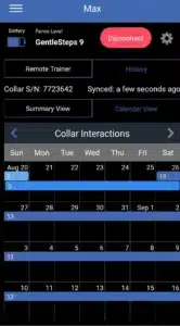 Screenshot showing the reconnect button